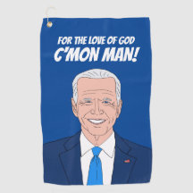 Schönes Golfhandtuchgeschenk mit Joe Biden Cartoon
