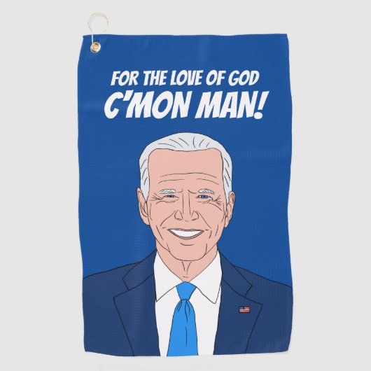 Schönes Golfhandtuchgeschenk mit Joe Biden Cartoon Golfhandtuch (Vorderseite)