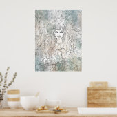 Schönes gotisches Mädchen mit einem von Hand gezei Poster (Küche)