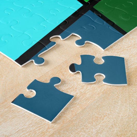 Schönes grafisches Design wie festes Glas auf eine Puzzle (Seite)