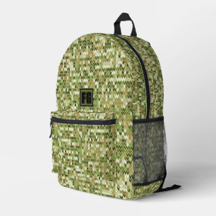 Schönes grandioses Strick in grüner Olivenfarbe Bedruckter Rucksack