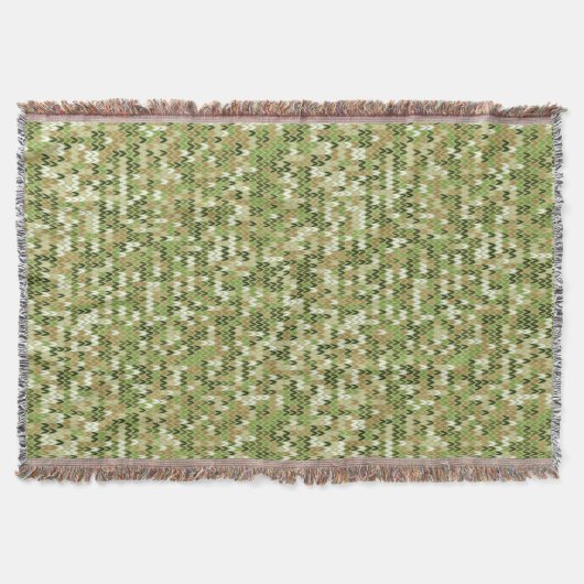 Schönes grandioses Strick in grüner Olivenfarbe Decke (Vorderseite)