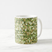 Schönes grandioses Strick in grüner Olivenfarbe Kaffeetasse (VorderseiteRechts)