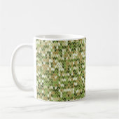 Schönes grandioses Strick in grüner Olivenfarbe Kaffeetasse (Links)