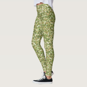 Schönes grandioses Strick in grüner Olivenfarbe Leggings