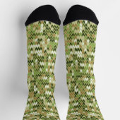 Schönes grandioses Strick in grüner Olivenfarbe Socken (Oben)