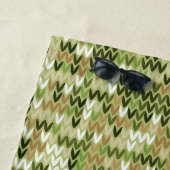 Schönes grandioses Strick in grüner Olivenfarbe Strandtuch (Beispiel)