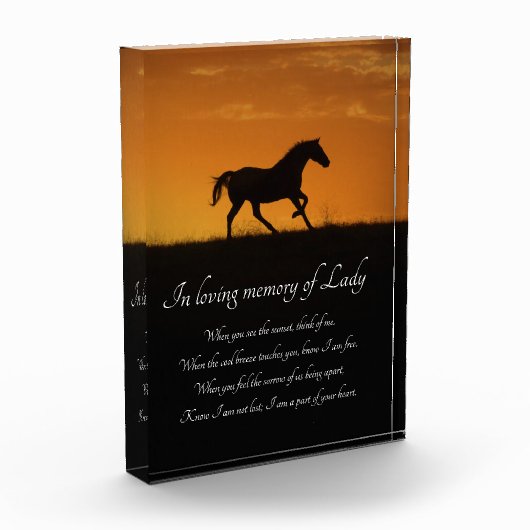 Schönes Gratis-Spirituelles Pferd-Gedenkmal Fotoblock (Links)
