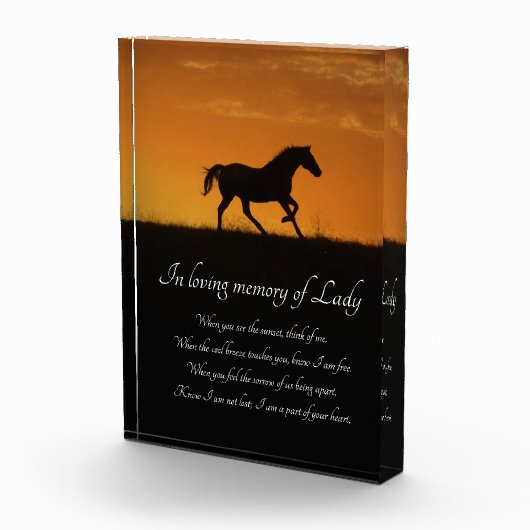 Schönes Gratis-Spirituelles Pferd-Gedenkmal Fotoblock (Rechts)