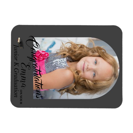 Schönes Grau Herzlichen Glückwunsch JK Abschluss F Magnet (Horizontal)