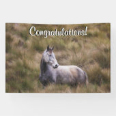 Schönes graues, farbiges Pferd fügt Text hinzu Banner (Horizontal)