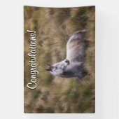 Schönes graues, farbiges Pferd fügt Text hinzu Banner (Vertikal)