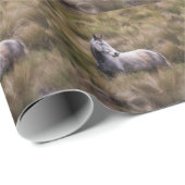 Schönes graues, farbiges Pferd Geschenkpapier (Rolleneckpunkt)