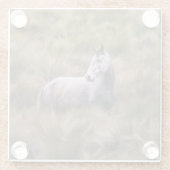 Schönes graues, farbiges Pferd Glasuntersetzer (Rückseite)