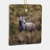 Schönes graues, farbiges Pferd Keramikornament (Rechts)