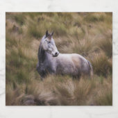 Schönes graues, farbiges Pferd Schaumweinetikett (Einzelnes Label)