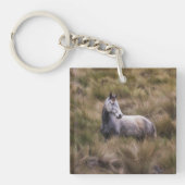 Schönes graues, farbiges Pferd Schlüsselanhänger (Vorderseite)