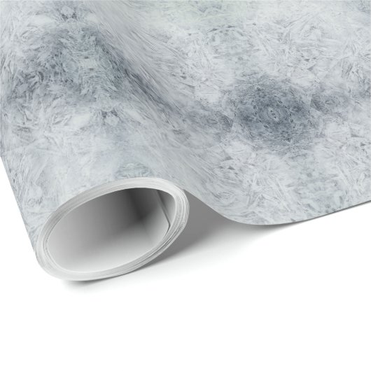 Schönes graues Frostdesign Geschenkpapier (Rolleneckpunkt)