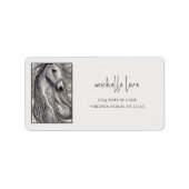 Schönes Graupferd mit der Manadresse Adressaufkleber (Vorne)