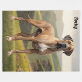 Schönes Great Dane Personalisiert Fleecedecke (Vorderseite (Horizontal))