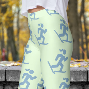 Schönes Green Snowshow Running Pattern Leggings
