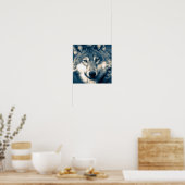 Schönes Grey Wolf Woodland Animal Poster (Küche)