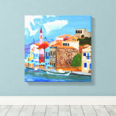 Schönes Griechenland Leinwanddruck (Insitu (Holzboden))