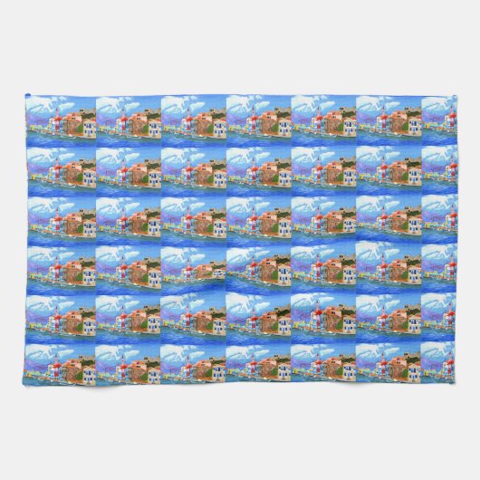 Schönes griechisches Baumwollgewebe Geschirrtuch (Horizontal)