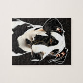 Schönes großes Schwarz-Weiß-Hundeportrait Puzzle (Horizontal)