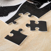 Schönes großes Schwarz-Weiß-Hundeportrait Puzzle (Seite)