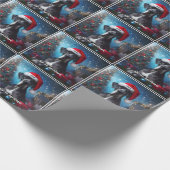 Schönes großes Tor mit Weihnachtsmannmütze Geschenkpapier (Ecke)