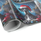 Schönes großes Tor mit Weihnachtsmannmütze Geschenkpapier (Rolleneckpunkt)