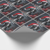 Schönes großes Tor mit Weihnachtsmannmütze Geschenkpapier (Ecke)