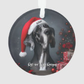 Schönes großes Tor mit Weihnachtsmannmütze Ornament (Rückseite)