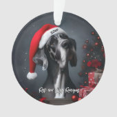 Schönes großes Tor mit Weihnachtsmannmütze Ornament (Vorderseite)
