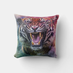 Schönes Growling Bengalisch Tiger Face Foto Kissen