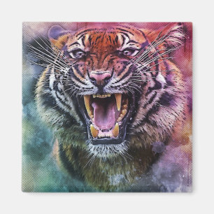 Schönes Growling Bengalisch Tiger Face Foto Magnet