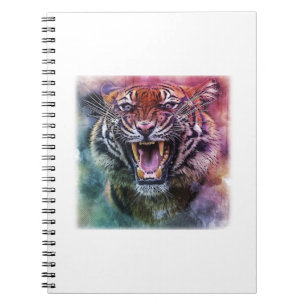 Schönes Growling Bengalisch Tiger Face Foto Notizblock