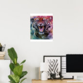 Schönes Growling Bengalisch Tiger Face Foto Poster (Heimbüro)