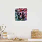 Schönes Growling Bengalisch Tiger Face Foto Poster (Küche)