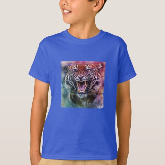Schönes Growling Bengalisch Tiger Face Foto T-Shirt (Vorderseite)