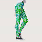 Schönes grün-blaues Muster Leggings (Rechts)