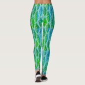 Schönes grün-blaues Muster Leggings (Rückseite)