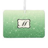 Schönes Grün Mit Monogramm Autolufterfrischer (Rückseite)