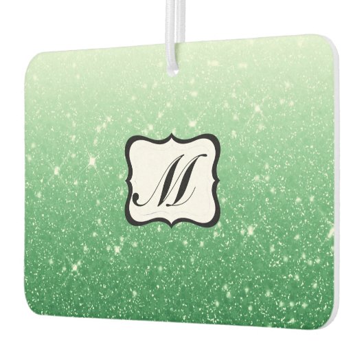 Schönes Grün Mit Monogramm Autolufterfrischer (Links)