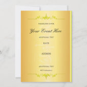 Schönes Grün und Orange in Gold Einladung (Rückseite)