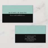 Schönes Grün und Schlicht Schwarz Visitenkarte (Vorne/Hinten)