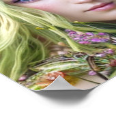 Schönes grün-weiß haariges farbiges Poster (Ecke)