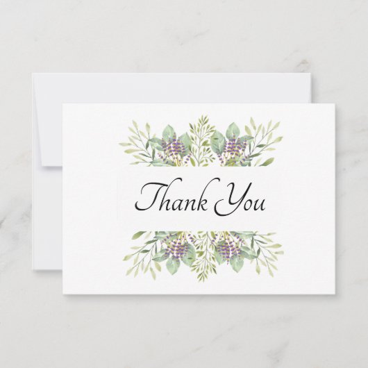 Schönes Gründesign Dankeskarte (Vorderseite)