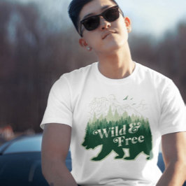 Schönes grünes Abenteuer Wild & Free T-Shirt